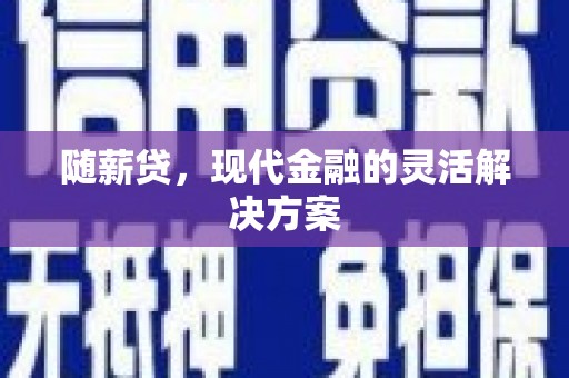鱼峰随薪贷，现代金融的灵活解决方案