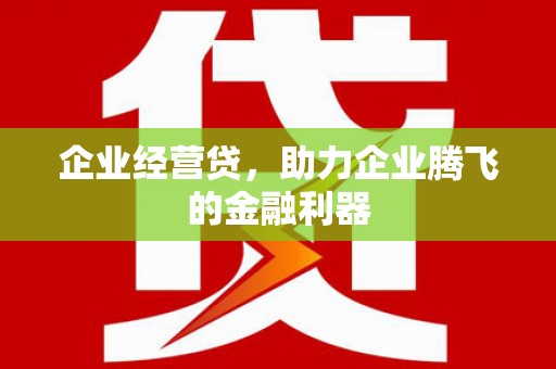 鱼峰企业经营贷，助力企业腾飞的金融利器