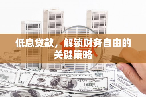 鱼峰低息贷款，解锁财务自由的关键策略