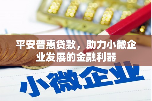鱼峰平安普惠贷款，助力小微企业发展的金融利器