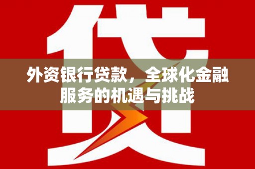鱼峰外资银行贷款，全球化金融服务的机遇与挑战