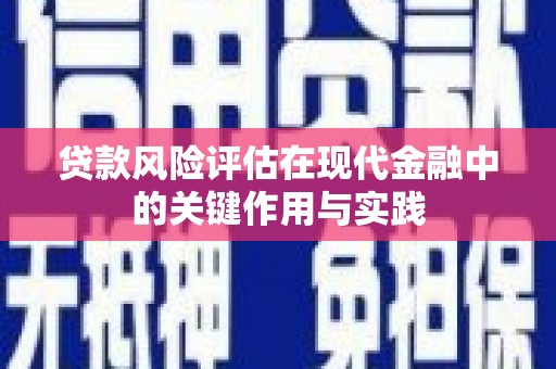 鱼峰贷款风险评估在现代金融中的关键作用与实践