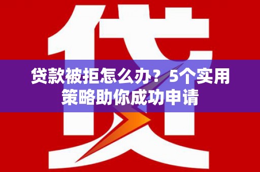 鱼峰贷款被拒怎么办？5个实用策略助你成功申请