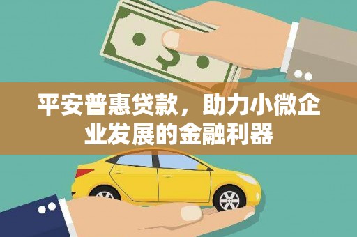 鱼峰平安普惠贷款，助力小微企业发展的金融利器