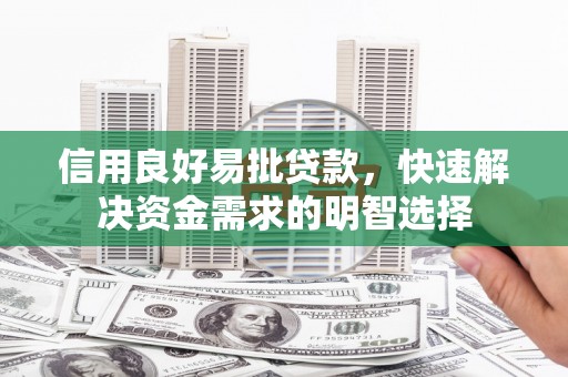 鱼峰信用良好易批贷款，快速解决资金需求的明智选择