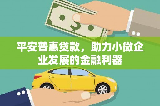 鱼峰平安普惠贷款，助力小微企业发展的金融利器