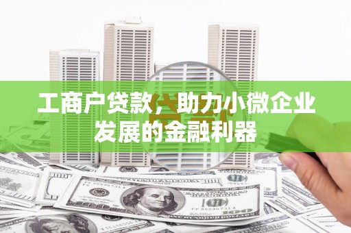 鱼峰工商户贷款，助力小微企业发展的金融利器